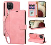 GOTOURED RFID Blocking for Samsung Galaxy A12/M12 Case Wallet (Pink)