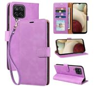 GOTOURED RFID Blocking for Samsung Galaxy A12/M12 Case Wallet (Purple)