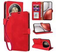 GOTOURED Wallet Case for Honor Magic 8 Lite, RFID Blocking PU Leather Flip Cover with 4 Card Slots, Detachable Wrist Strap & Kickstand, Shockproof Folio Case for HONOR Magic8 Lite (6.79") (Red)