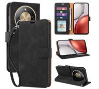 GOTOURED Wallet Case for Honor Magic 8 Lite, RFID Blocking PU Leather Flip Cover with 4 Card Slots, Detachable Wrist Strap & Kickstand, Shockproof Folio Case for HONOR Magic8 Lite (6.79") (Black)