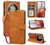 GOTOURED Wallet Case for Honor Magic 8 Lite, RFID Blocking PU Leather Flip Cover with 4 Card Slots, Detachable Wrist Strap & Kickstand, Shockproof Folio Case for HONOR Magic8 Lite (6.79") (Brown)