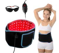 Gotrain Red Light Therapy Belt 660nm Red Light & 850nm Near-Infrared Light Wrap Belt with Timer Settings and Goggles for Waist, Thigh, Arms Etc - Muscle Relief for Shoulder Back Waist Abdomen