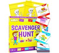 GOTROVO Active Kids Age 3+ Scavenger Hunt Game - Indoor and Outdoor Game for Kids 4-8, with 80 Search Cards and 7 Challenge Cards to Teach Sorting, Math, and Memory Skills