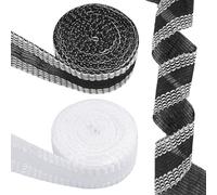 GOTRUST 10M Iron on Hemming Tape for Trousers Washable, Curtain Hem Tape No Sew Wide 25mm, Iron-on Fabric Fusing Tapes Tape for Pants Dress Jeans Clothes - Black, White