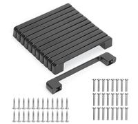 GOTRUST 12PCS Kitchen Cabinet Handles128mm Hole Centre, Matt Black Cupboard Handle, Hardware Drawer Pulls with 2 Size Screw for Wardrobe Bathroom, Bedroom, Furniture Decoration