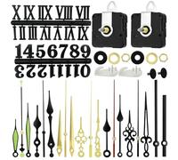 GOTRUST 2pcs High Torque Clock Mechanism Kit, Silent Quartz Clocks Mechanisms Battery Powered, Clocks Repair Parts Replacement with Numbers, 7 set of Hands for DIY Wall Clock