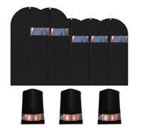 GOTRUST 5PCS Garment Covers Bag, Clothes Protector Bags Hanging, Long Dress Cover Bag with 3PCS Shoes Bags, Dust-Proof, Washable, Dust for Women Men Suits Coats Gowns 100x60cm, 120x60cm
