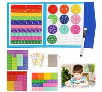 GOTRUST Magnetic Fraction Puzzle Book, Tiles and Circles Fractions Educational Puzzles, Montessori Magnetic Maths Manipulatives for Children Kids Math Skills Preschool