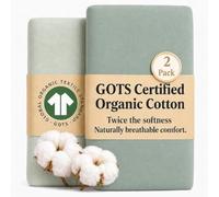 GOTS Organic Next To Me Crib Sheets 51x85 - Thickest & Softest GOTS Organic Cotton Bedside Sleeper Sheet 51x85 Next2me Cozee Bedside Crib Fitted Mattress Sheets