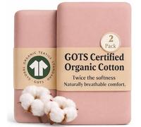 GOTS Organic SnuzPod 3 & 5 Compatible Baby Crib Sheets - (NOT-SUITABLE For SNUZPOD 4) 200gsm Soft Combed Organic Cotton, GOTS Certified - 2 Pack Fitted Sheets 44 x 80 cm