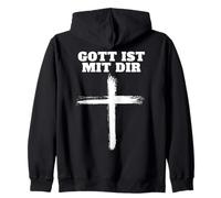 Gott ist mit dir Glaube an Gott (auf dem Rücken) Zip Hoodie