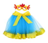 GOTTAJOY 1 Set Girls Tutu Skirt with Chick Glasses Lightweight Comfortable Tulle Dance Party Dress-up Costume for Toddlers (m)
