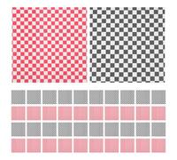 GOTTAJOY 100pcs Food Grade Greaseproof Paper for Hamburgers Baking Checkered Oil Resistant Wrapping Sheets 30x30cm Black Red Grid Kitchen Supplies