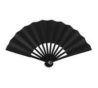 GOTTAJOY 10cm Handmade Mini Chinese Folding Fan for Kids Photography Props Doll Decoration Compact Handheld with Black Bone Frame Fabric