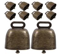 GOTTAJOY 10pcs Antique Bronze Cow Bells Loud Animal Grazing Iron for Farm Horse Sheep Christmas Rustic Decoration