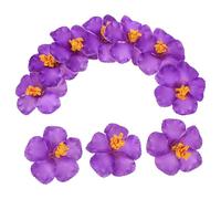 GOTTAJOY 10pcs Artificial Hibiscus Flowers Hawaii Tropical Party Decorations for Indoor Outdoor Summer Events Purple Fake Floral Arrangements