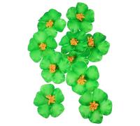 GOTTAJOY 10pcs Artificial Hibiscus Flowers Tropical Hawaii Decor for Summer Party Indoor Outdoor Events Green Fake Floral Arrangements