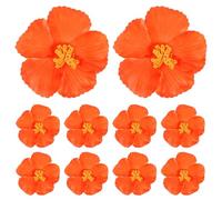 GOTTAJOY 10pcs Artificial Hibiscus Flowers Tropical Hawaii Party Decorations for Summer Events Indoor Outdoor Fake Floral Arrangements