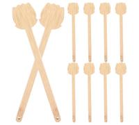 GOTTAJOY 10pcs Bamboo Fan Handles with 16cm Floral Design for Diy Wedding Round Crafting and Festival Decorations