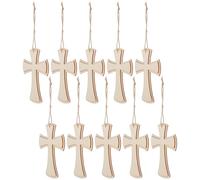 GOTTAJOY 10pcs Blank Wooden Crosses for Kids Diy Painting Crafts Rustic Style Hanging Decor Church Home Ornaments