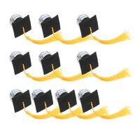 GOTTAJOY 10pcs Diy Disco Ball Tassel Graduation Cap Cupcake Toppers for Party Decorations in Kindergarten High School College Masters Celebrations