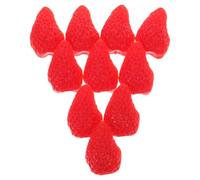 GOTTAJOY 10pcs Half Strawberry Miniature Model 3.5cm No Print Realistic Fake Food Toy Props for Decoration Photography Display