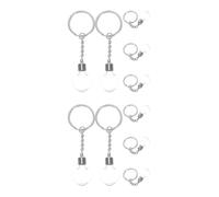 GOTTAJOY 10pcs Heart-shaped Wish Bottle Keychain Mini Glass Spell Jar Pendant Drifting Sand Charm for Purse Handbag Decor