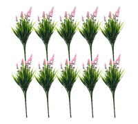 GOTTAJOY 10pcs Lifelike Artificial Lavender Bouquet Faux Plastic Plants for Wedding Decor Table Centerpieces Home Garden Indoor Outdoor Pink