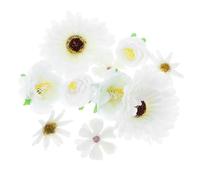 GOTTAJOY 10pcs Mini Artificial Flower Heads White for Diy Hair Accessories Graduation Caps Home Decor Crafts