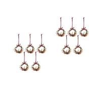 GOTTAJOY 10pcs Mini Christmas Wreaths Artificial Hanging Holiday Decorations for Front Door Windows Dollhouse Xmas Scene
