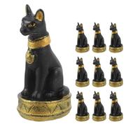 GOTTAJOY 10pcs Miniature Resin Egyptian Cat Figurines for Home Decor Garden Micro Landscape Ornaments