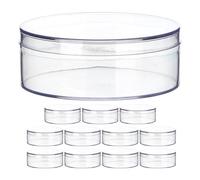 GOTTAJOY 12pcs Clear Round Candy Box with Lid for Party Favors 8x3cm