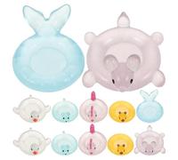 GOTTAJOY 12pcs Creative Cute Mini Animal Swim Ring Figurines for Aquarium Fish Tank Fairy Garden Diy Decor