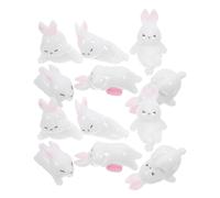 GOTTAJOY 12pcs Cute Miniature Rabbit Figurines with Varied Poses for Desktop Micro Landscape Decor Resin Ornaments