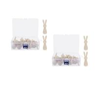GOTTAJOY 12pcs Diy Unfinished Wooden Easter Bunny Craft Kit with Figures for Kids and Adults