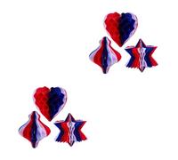 GOTTAJOY 12pcs Independence Day Honeycomb Ball Hanging Decorations Red White Blue Patriotic Party Supplies 20cm 30cm Usa Holiday 4th of July Memorial Event Decor