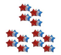 GOTTAJOY 12pcs Independence Day Star Hair Clips Glitter Hairpins Patriotic Accessories for 4th of July Party Decorations Red Silver Blue