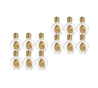 GOTTAJOY 12pcs Mini Holy Water Bottles with Rose Decoration 15ml Glass Baptism Vials for Wedding Travel Refillable Decorative Jars