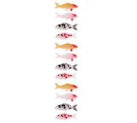 GOTTAJOY 12pcs Mini Koi Fish Figurines Realistic Artificial Goldfish Decor for Aquarium Fairy Garden Desk Ornament