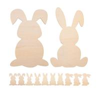 GOTTAJOY 12pcs Unfinished Wooden Easter Bunny Cutouts for Diy Painting and Holiday Decor