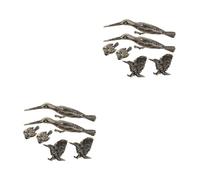 GOTTAJOY 12pcs Vintage Brass Bird Figurine Miniature Sparrow Statue Hummingbird Sculpture for Desktop Shelf Cabinet Office Decoration