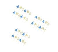 GOTTAJOY 144pcs Sailing Boat Anchor Cake Topper Cupcake Decor Party Supplies for Wedding Birthday Festival