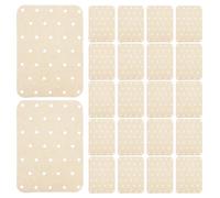 GOTTAJOY 150pcs Oil Absorbing Air Fryer Baking Sheets Non-stick Perforated High Temperature Resistant Natural Color 20.5x14cm for Cooking Frying Roasting
