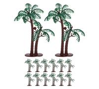 GOTTAJOY 15pcs Realistic Miniature Coconut Palm Tree with Base 7cm for Cake Decoration, Party, Aquarium, Garden and Diy Projects