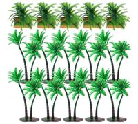 GOTTAJOY 15pcs Realistic Miniature Coconut Palm Trees for Diy Beach Scene Decor and Sand Table Crafts