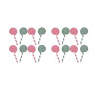 GOTTAJOY 16pcs Christmas Candy Cane Ornaments Unbreakable Plastic Tree Decorations Holiday Lollipop Pendants for Diy Crafts Party Favors