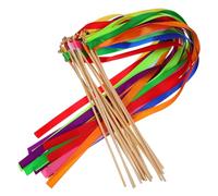 GOTTAJOY 20pcs Wedding Wands with Bells Colorful Ribbon Streamers for Outdoor Lawn Party Favors Bridal Shower Decorations