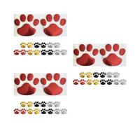 GOTTAJOY 24pairs Dog Paw Car Stickers Scratch Decoration in Red Silver Gold Black for Vehicles Trucks Suvs Motorcycles