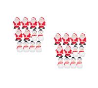 GOTTAJOY 24pcs Christmas Resin Figurines Santa Claus Snowman Ornaments Mini Landscape Decorations Holiday Tabletop Display