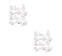GOTTAJOY 24pcs Cute Bunny Figurines Miniature Rabbit Decor Resin Animal Models for Garden Bonsai Desktop Micro Landscape Ornaments